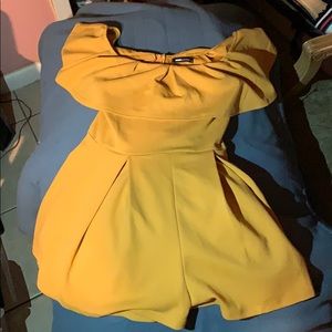 In My Feelings Fashion Nova Romper || Mustard